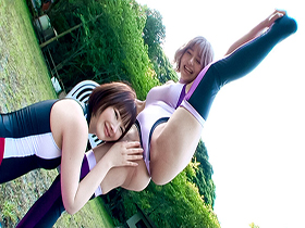 露出狂レズカップルの野外配信　サンプル画像14